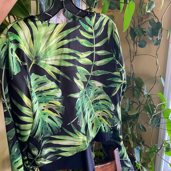 Caroline Constas Daria Bodysuit size L multi color black/green. New/Never worn - Picture 3 of 7